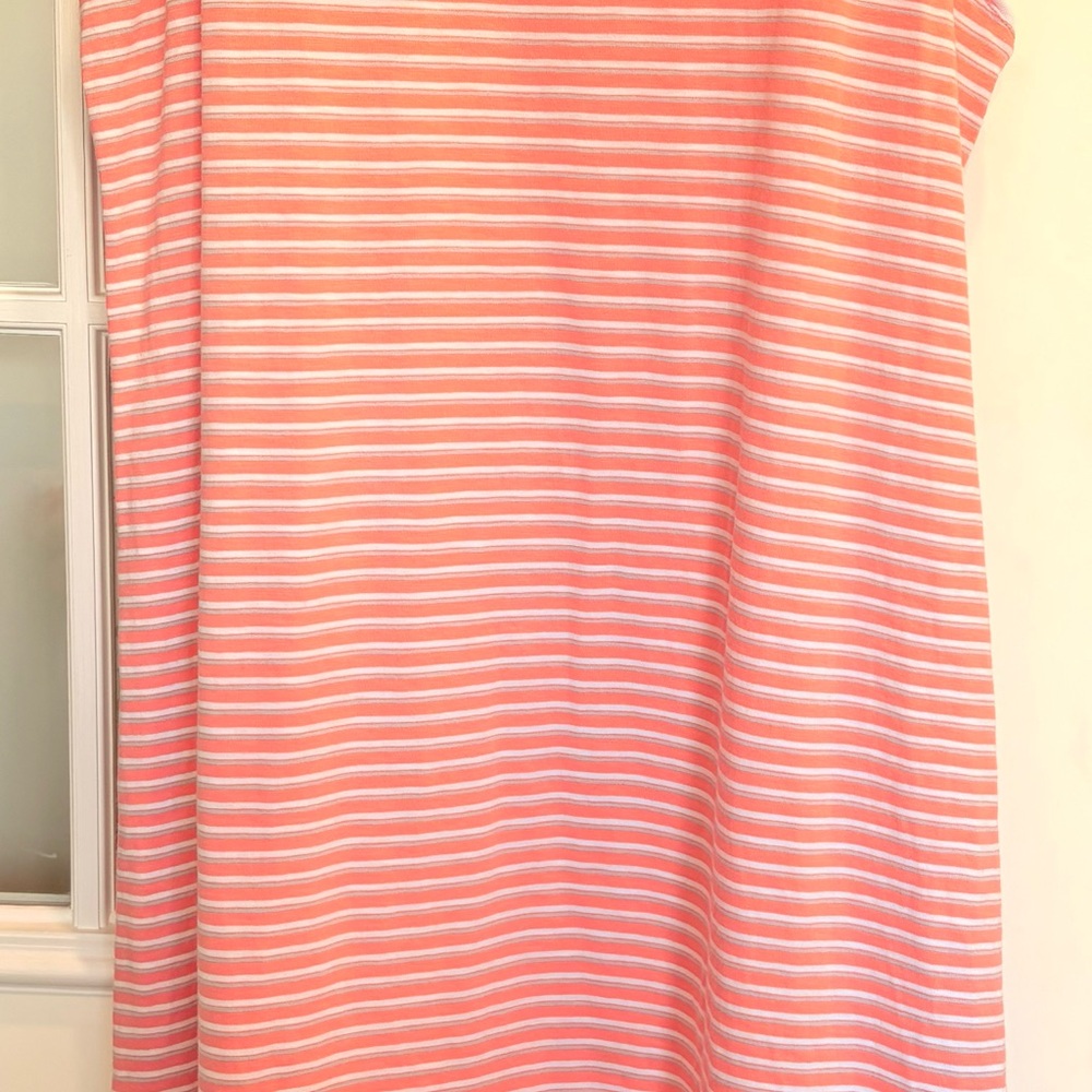Southern Tide Coral & White Striped Midi Tank Dress | XL